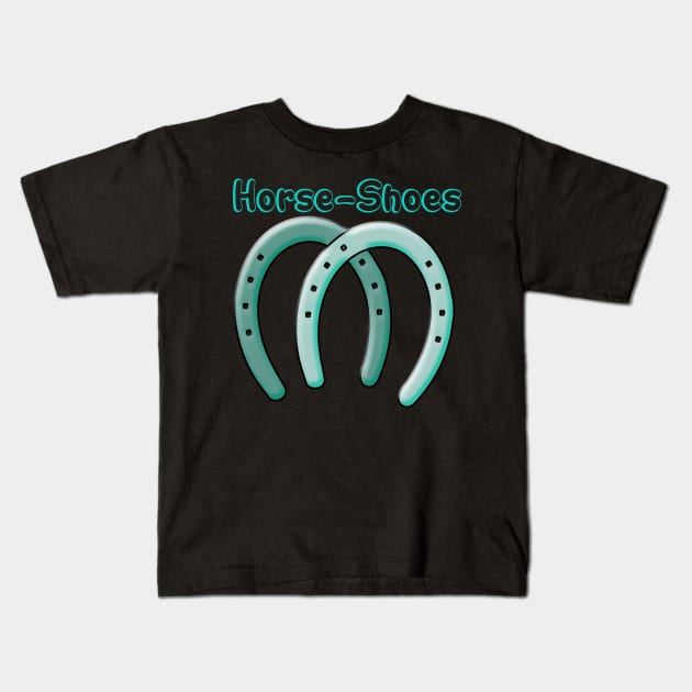 Horse Shoes Kids T-Shirt by albaley